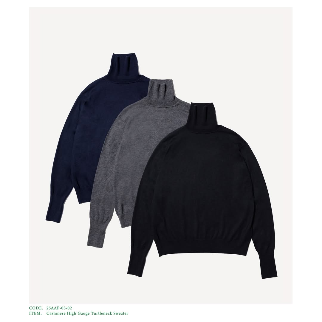A.PRESSE 25AW Cashmere High Gauge Turtleneck Sweater